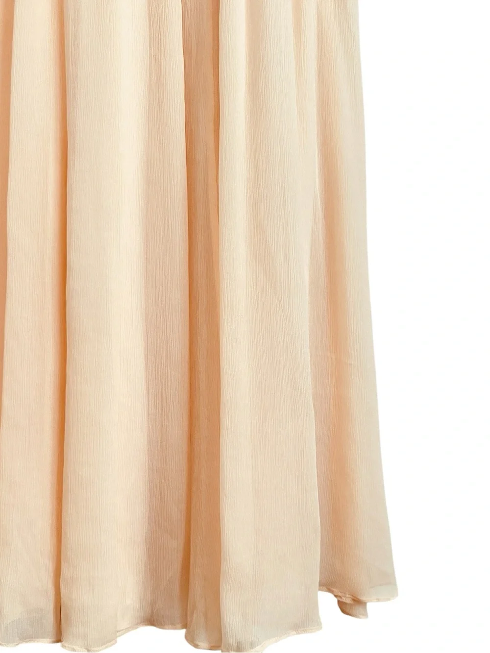 J.Crew 100% Silk Crinkle Chiffon Maxi Dress Peach Bridesmaid Wedding Size 2